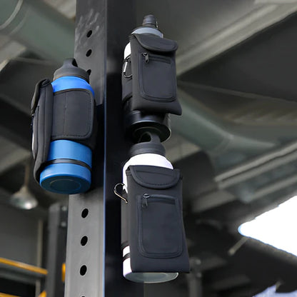 Porte gourde urbain et sportif avec rangement intégré et porte-clés inclus