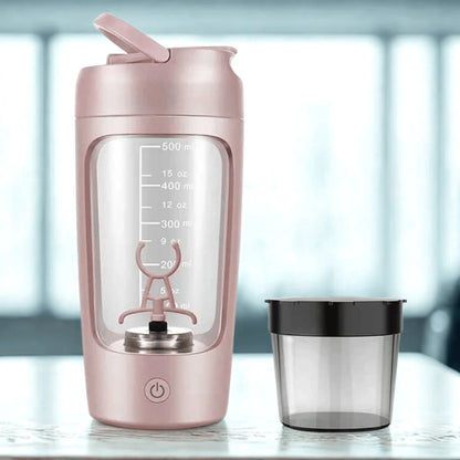 Shaker proteine électrique rose sans fil, recharge USB incluse