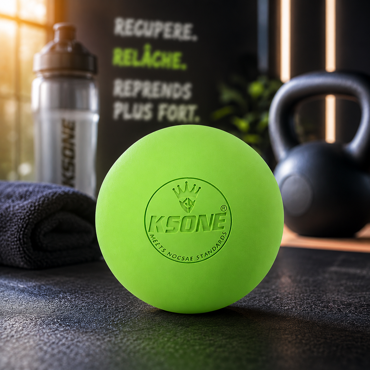 balle de massage ronde de couleur verte