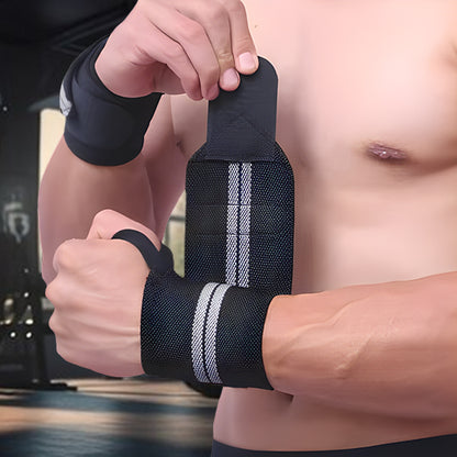 Bande poignet musculation, sangle noire pour protéger poignet