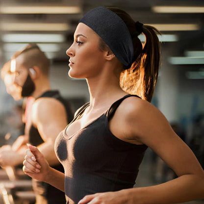 Bandeau cheveux noir absorbe transpiration pour le sport