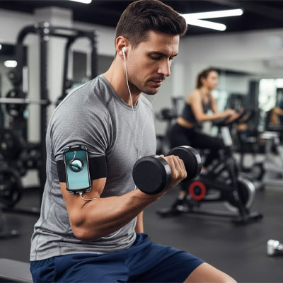 Brassard téléphone rotatif avec rangement clés