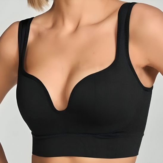 Brassière sport femme noir, maintien élevé et confort optimal