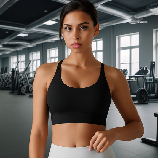 Brassières sport femme noir pour yoga, fitness, pilates, gym 