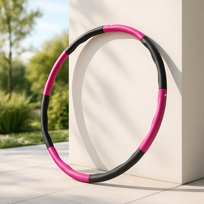 Cerceau fitness rose et noir détachable, léger, compact, pratique