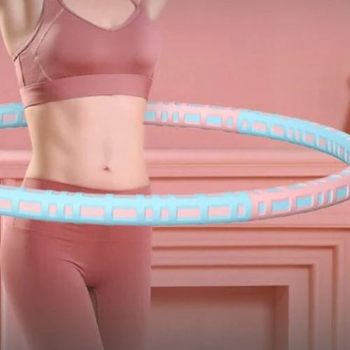 Cerceau lesté hulahoop compact rose et bleu