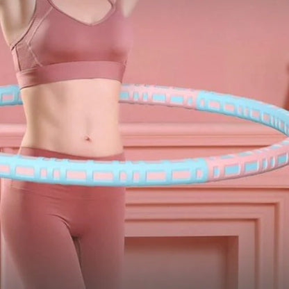 Cerceau lesté hulahoop compact rose et bleu