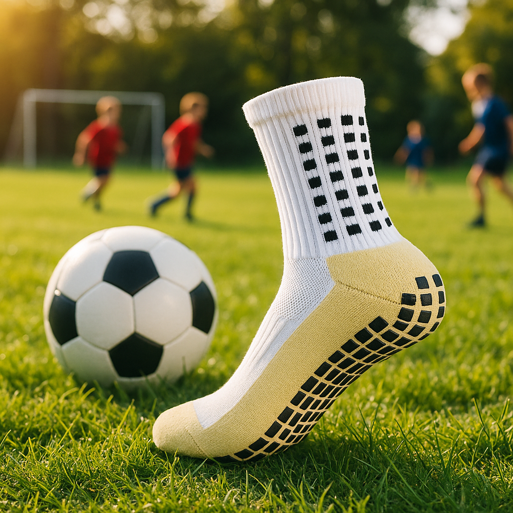 Chaussette antidérapante foot blanche confortable