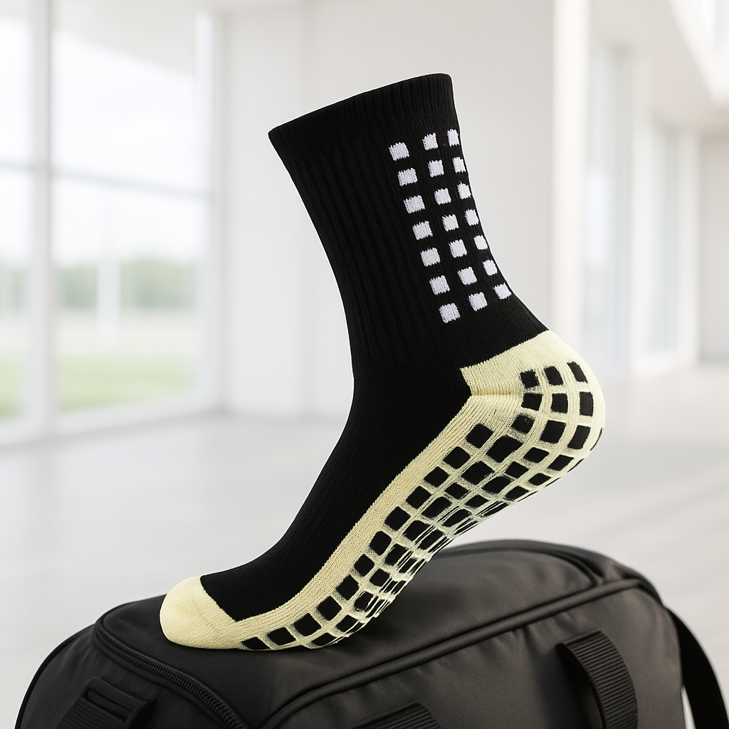 Chaussette antidérapante foot noir confortable 