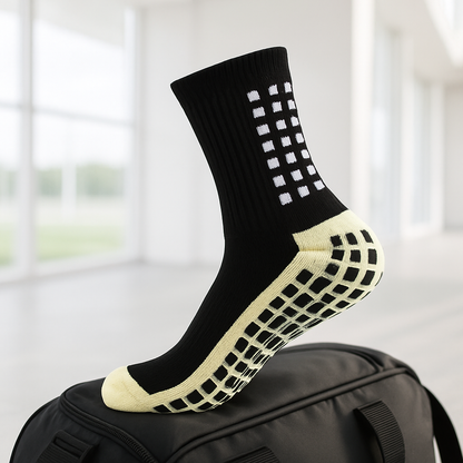 Chaussette antidérapante foot noir confortable 