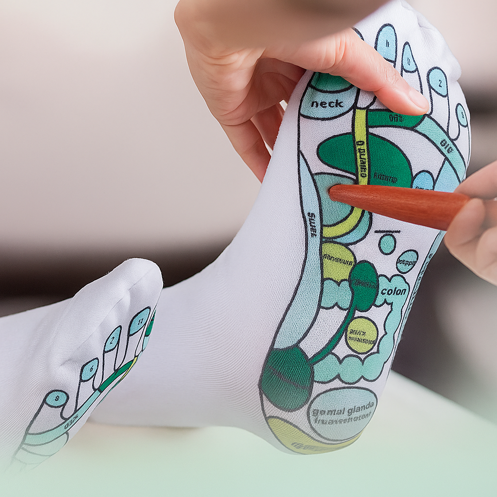 Chaussette de massage pied avec bâton de massage 