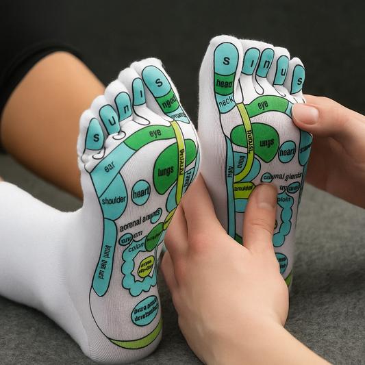 Chaussette de massage pied avec schéma des organes à masser