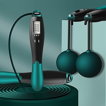 Corde à sauter AirRope avec ou sans corde verte, écran LCD numérique, compte les sauts et calories brulés