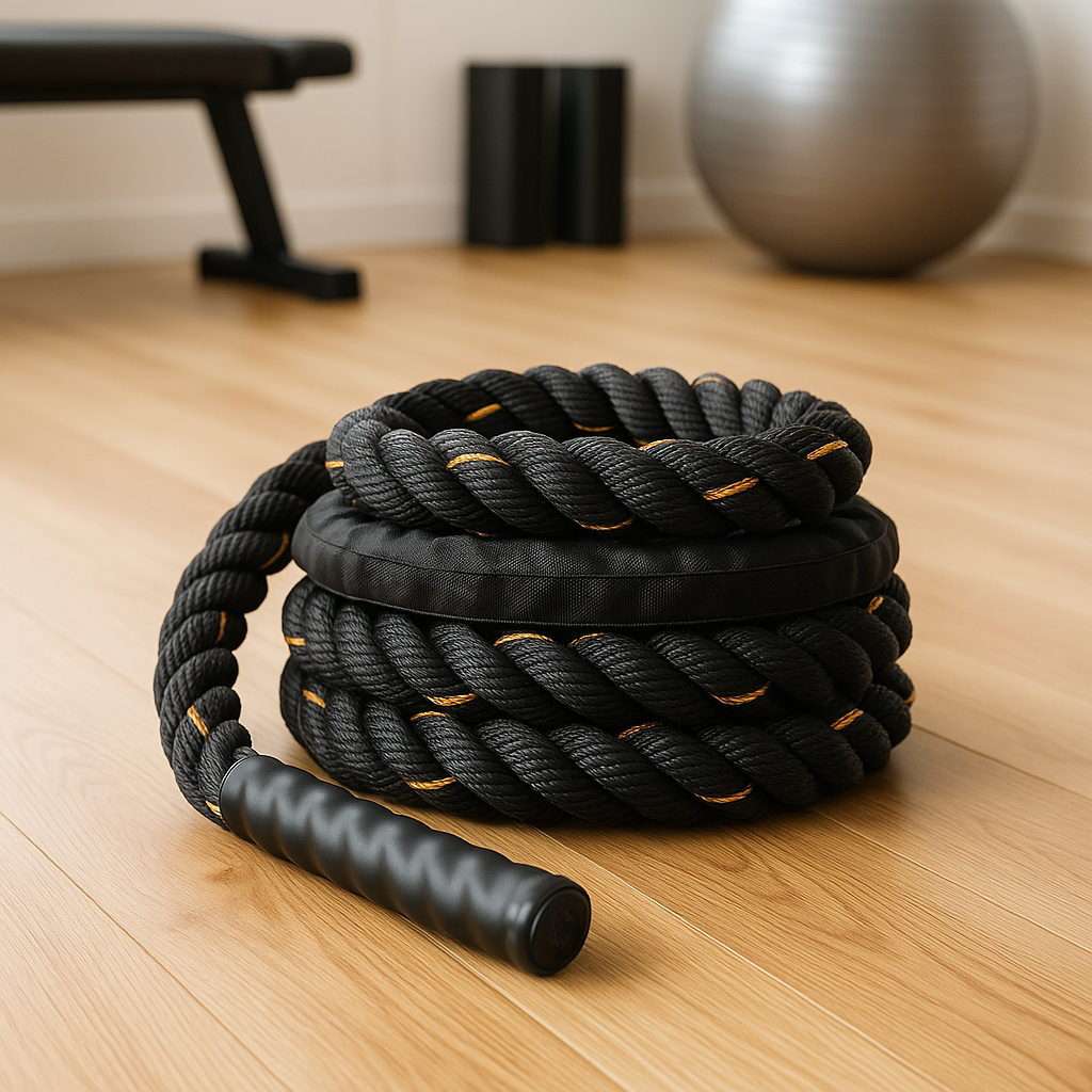 Corde à sauter lestée lourde noire avec poignées confortable ergonomique 