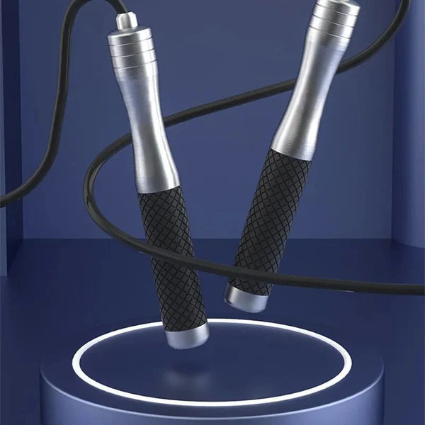 Corde à sauter pro poignées aluminium noir argenté