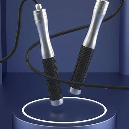 Corde à sauter pro poignées aluminium noir argenté