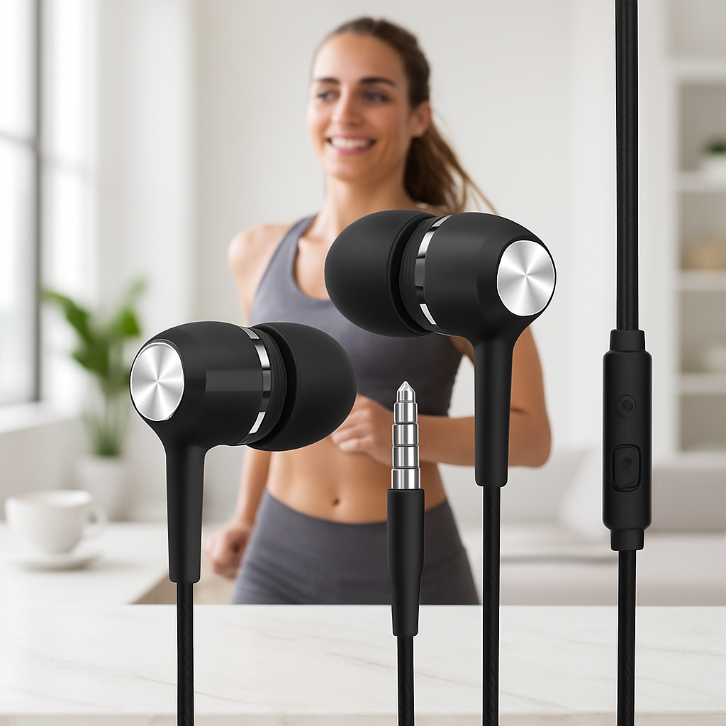 Écouteurs filaires basses profondes