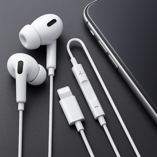 Écouteurs filaires blanches pour iPhone confortable, son, musique, appel, microphone