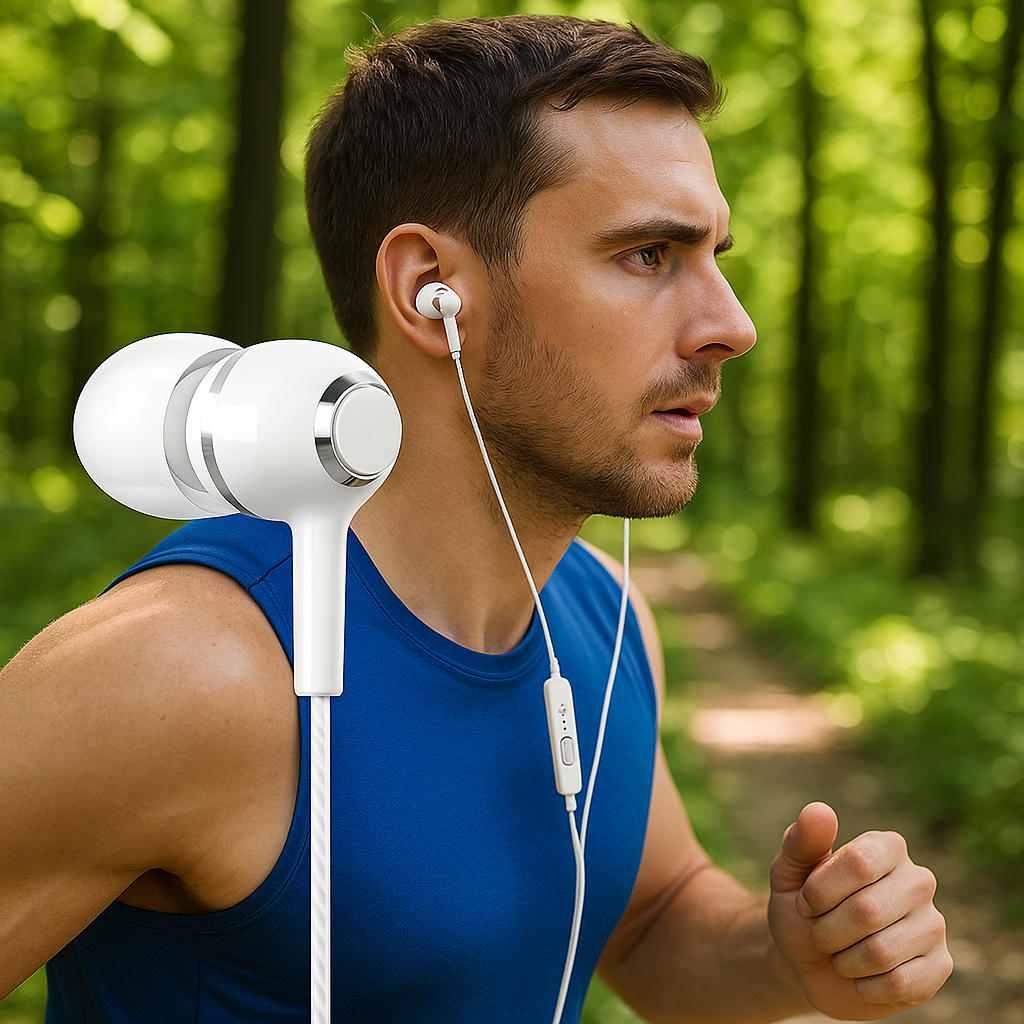 Écouteurs filaires sport musique appel son