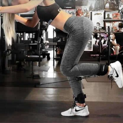 Élastique musculation avec sangle cheville noir