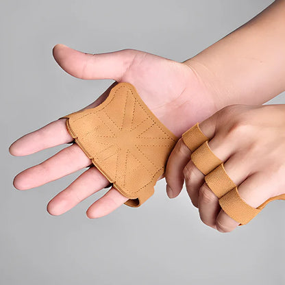 Gant pour musculation quatre doigts ouvert en cuir de vache pour un confort et protection optimal 
