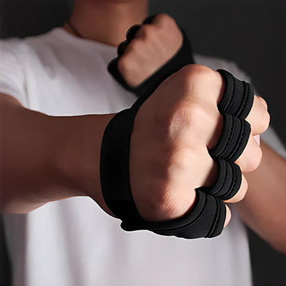 Gant pour musculation quatre doigts ouvert noir