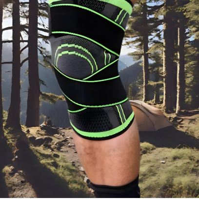 Genouillère sport ajustable verte