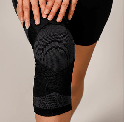 Genouillère sport avec double sangle ajustable velcro noir