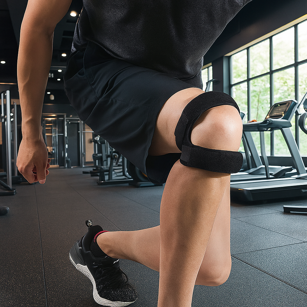 Genouillère sport double sangle velcro ajustable confortable