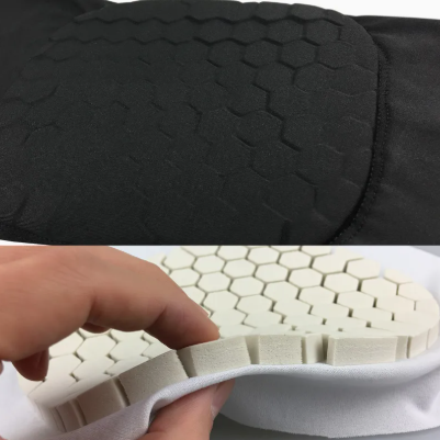 Genouillère sport avec renfort nid d'abeille, manchon de compression antichoc