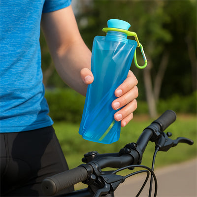 Gourde sport pliante bleu