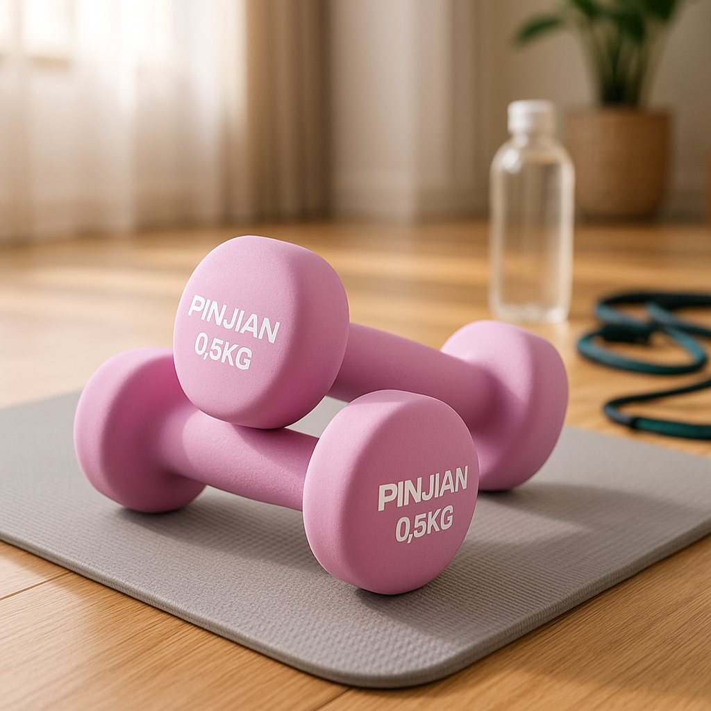 Haltères fitness violet en fonte de 0,5 kg