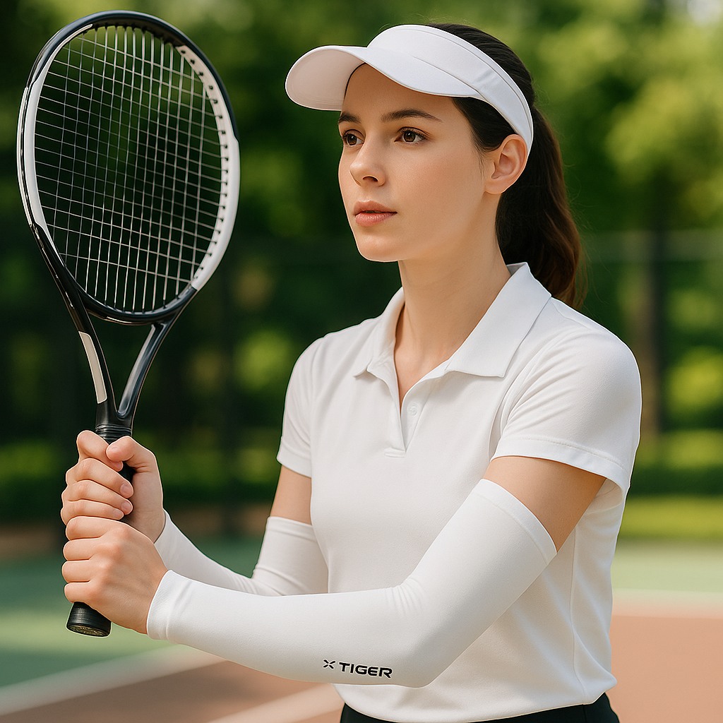 Manchon de compression blanc pour bras 