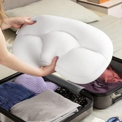 Oreiller ergonomique en microbilles, leger et compact, idéal pour les voyages