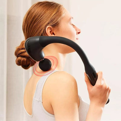 Pistolet de massage vibrant noir en forme de U 120°