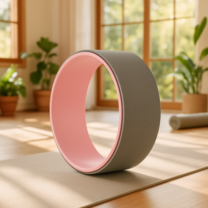 Roue de yoga grise antidérapante, confortable et robuste