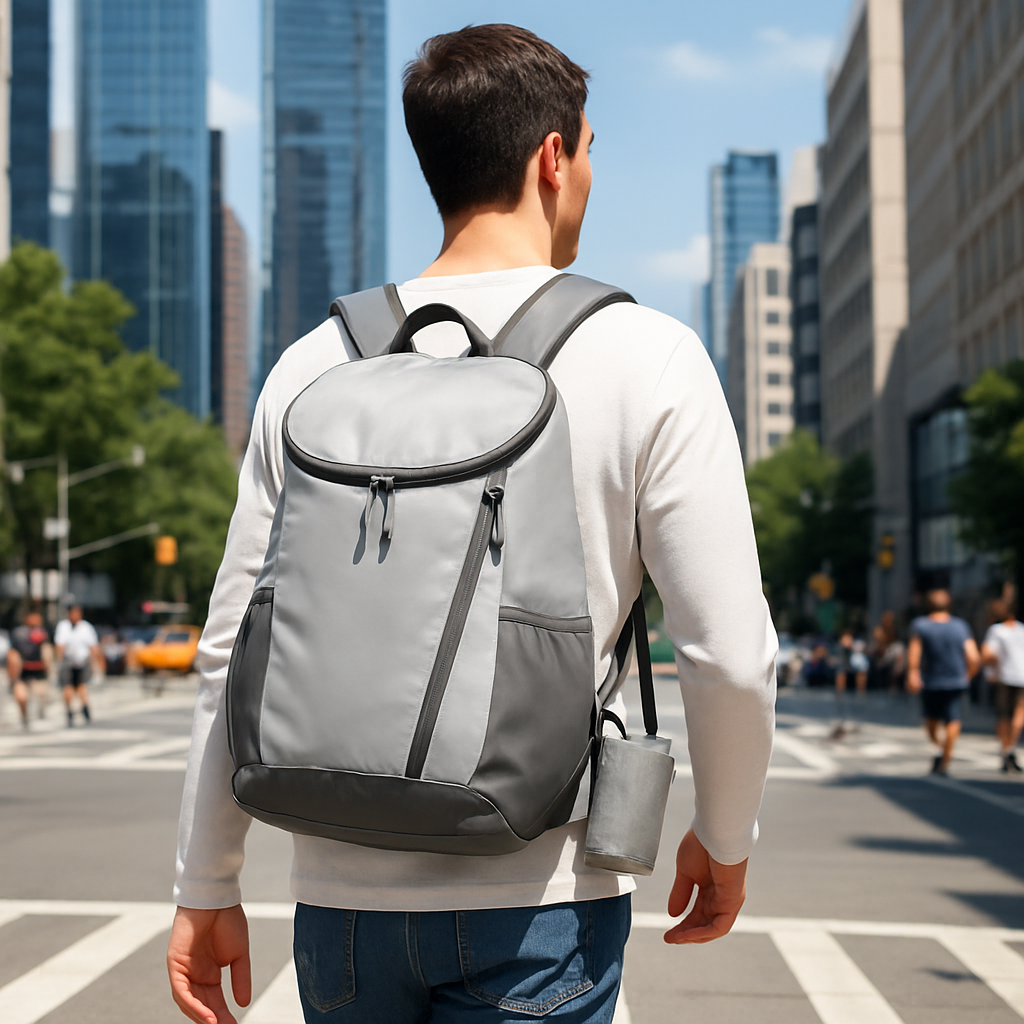 Sac de sport pliant et souple gris pour hommes, femmes, enfants