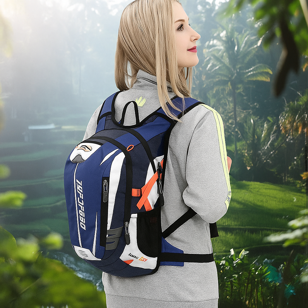 Sac d'hydratation tendance bleu avec multiples poches 