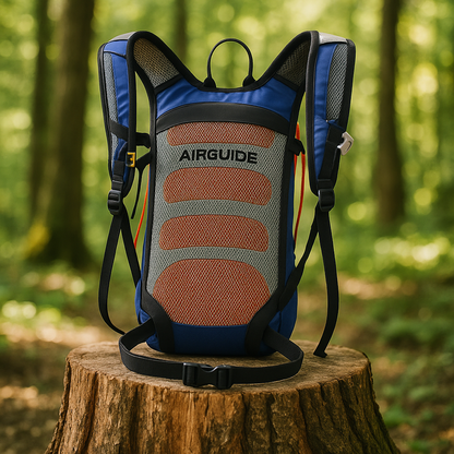 Sac de sport, sac d'hydratation, sac à dos avec multiples compartiments et poche à eau 2 litres, brettelle confortable, ceinture ajustable