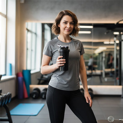 Shaker proteine avec bouchon anti-fuite