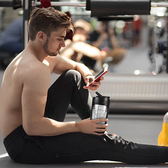 Shaker proteine électrique noir sans fil, recharge USB incluse pour musculation, fitness