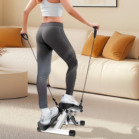 Stepper avec bandes élastiques pour musculation du haut du corps et bas du corps 